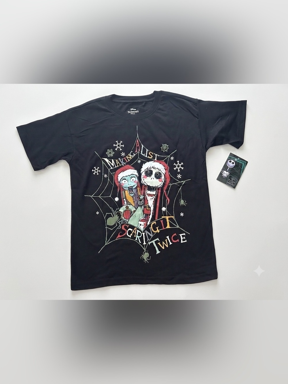 Disney Nightmare Before Christmas Kids Shirt 10/12 Jack Sally Holiday NWT